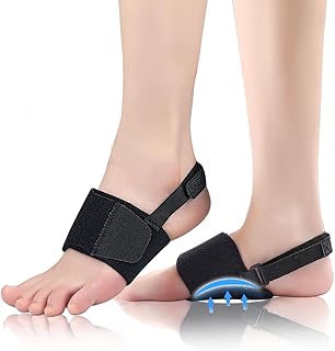 Arch Support Sleeves & Brace (Pair) - Adjustable Compression Bands for Plantar Fasciitis Relief, Flat Feet, Fallen Arches & High Arch Support, Non-Slip Gel Pads with Removable Inserts, (Women & Men)