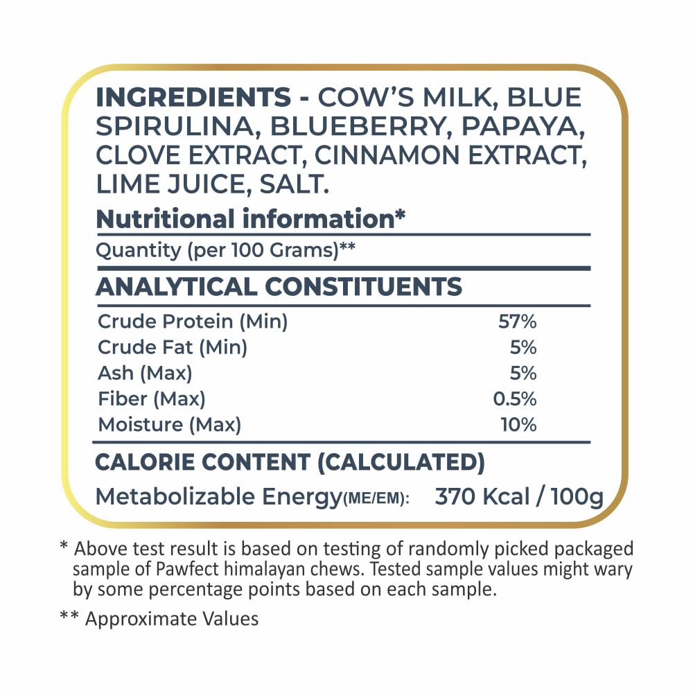 Pawfect Dentamust Himalayan Yak Cheese Chews with Blueberry & Papaya for Medium Dogs- Long Lasting Dental Chews with Superfoods -100% Natural - Image 3