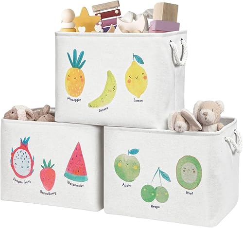 Miniatura 15 de DECOMOMO Cestas de almacenamiento de juguetes para estantes, contenedor de almacenamiento para niños de 25.5 litros para decoración de guardería,