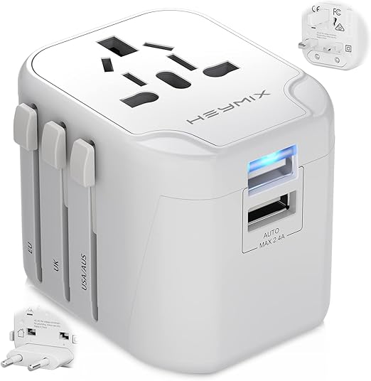 HEYMIX LIFE International Travel Adapter USB, Universal Travel Plug