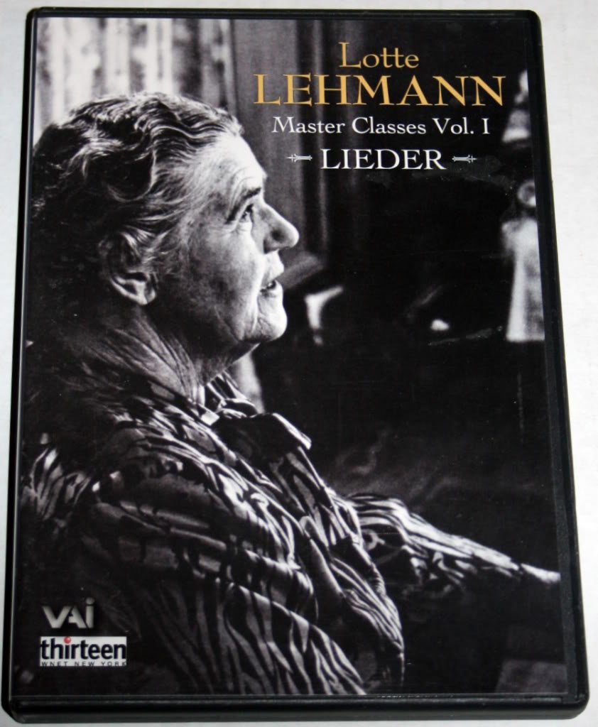 Lotte Lehmann: Master Classes Volume 1 - Lieder [DVD]