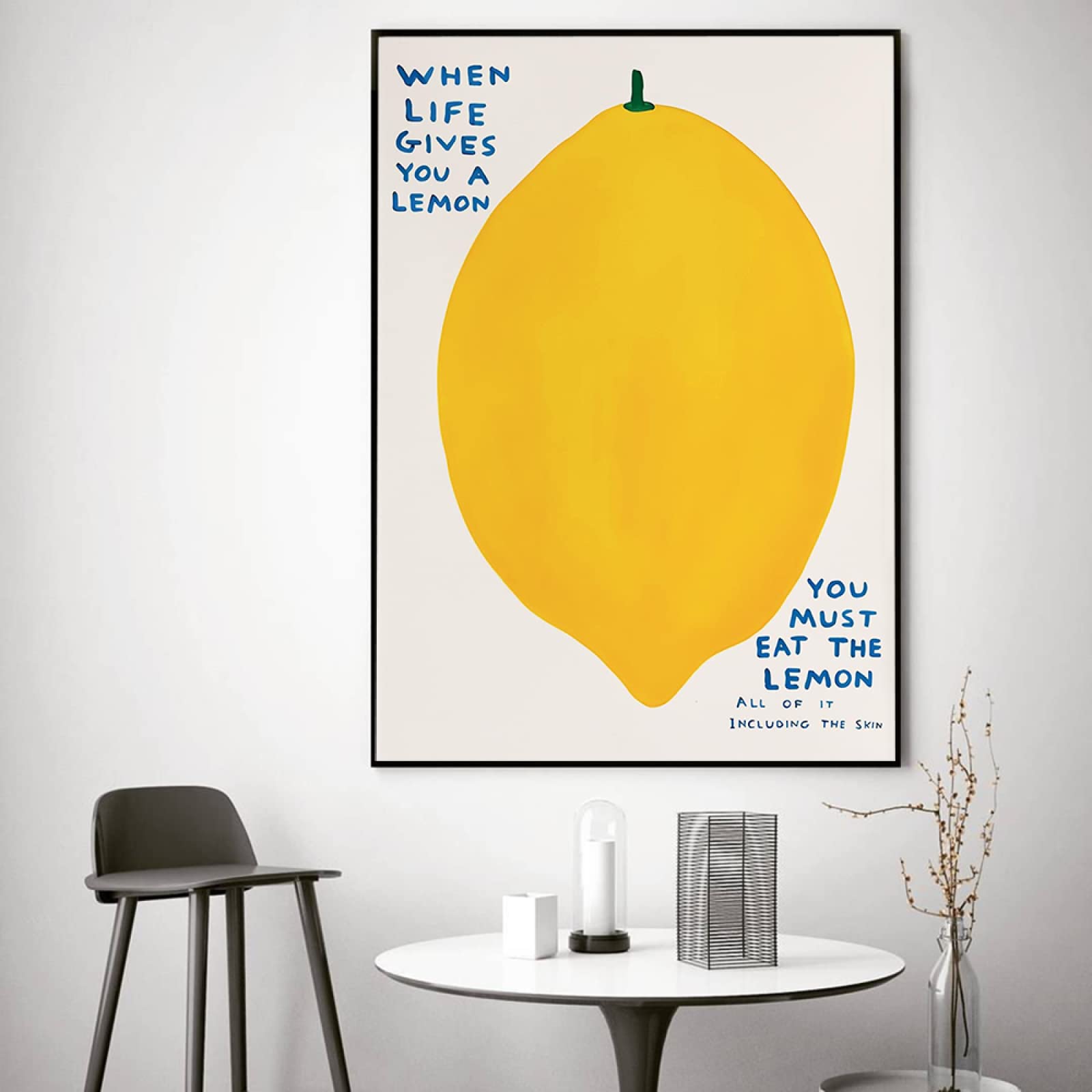 Amazon.co.jp: David Shrigley ポスター レモンフルーツ キャンバス