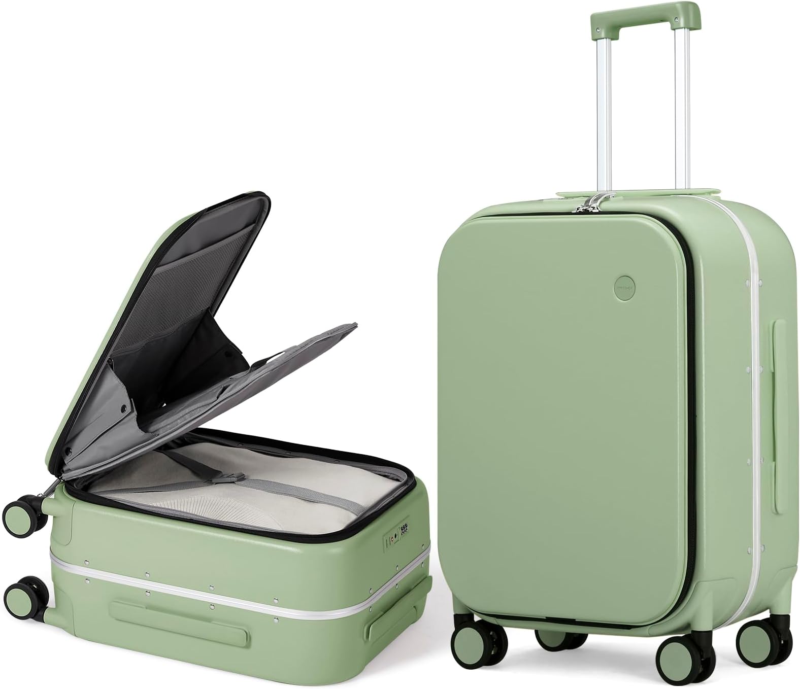 Luggage Suitcase with Spinner Wheels, Carry On Luggage with Laptop Pocket,18/20/24 Inch Travel Luggage Aluminum Frame PC Hardside with TSA Lock & Cover