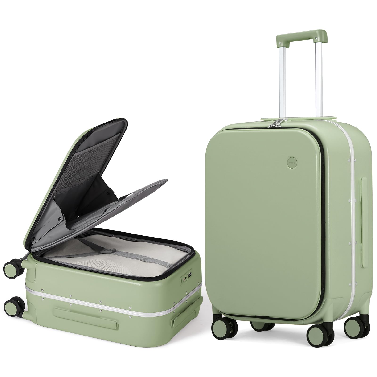 Luggage Suitcase with Spinner Wheels, Carry On Luggage with Laptop Pocket,18/20/24 Inch Travel Luggage Aluminum Frame PC Hardside with TSA Lock & Cover