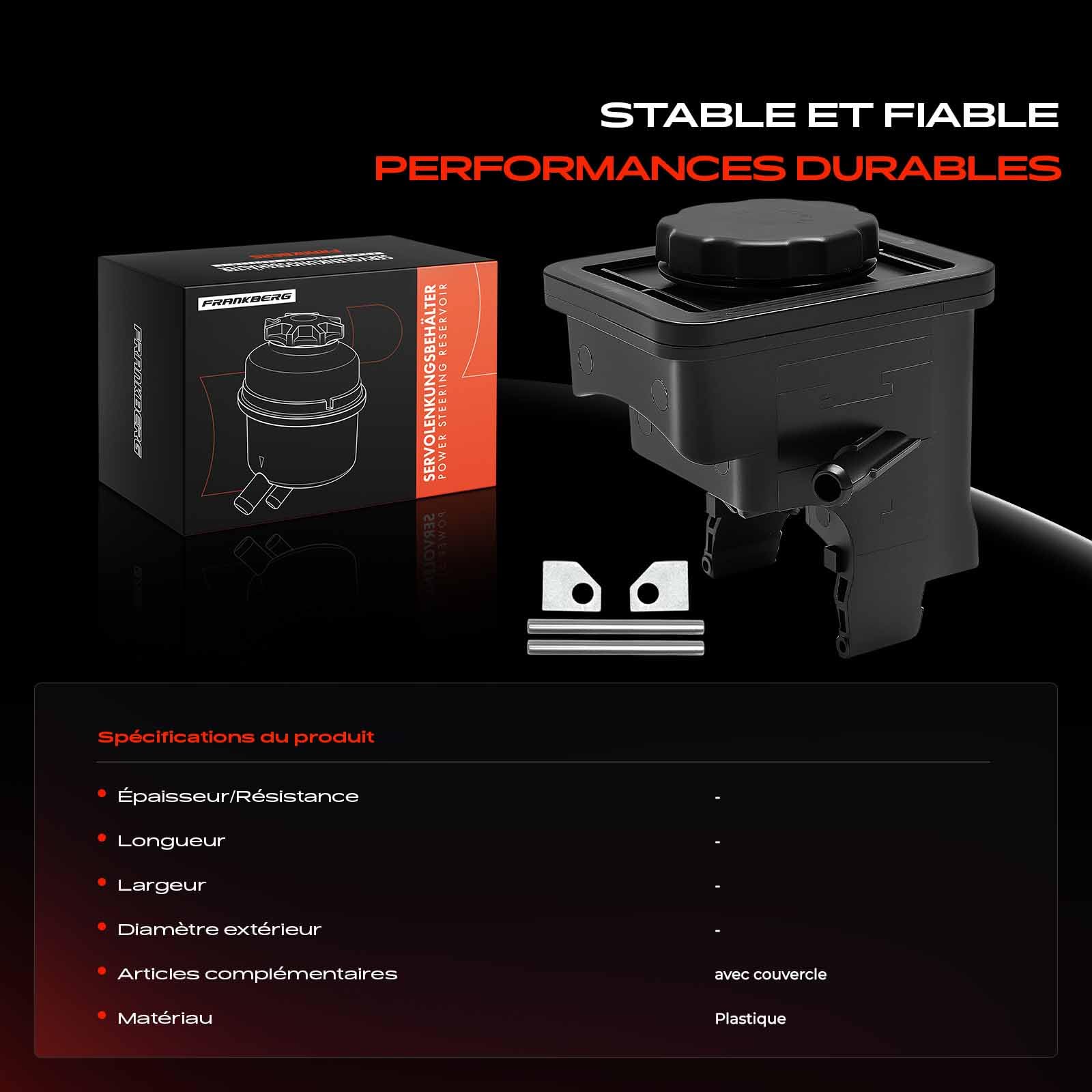 Frankberg Réservoir de Pompe Direction Assistée Compatible avec Série 3 Cabriolet E46 320 Cd 330 Cd Série 3 Coupé E46 Série 5 E39 Série 5 Break E39 X3 E83 Remplacer# 32411095749, 32411095748