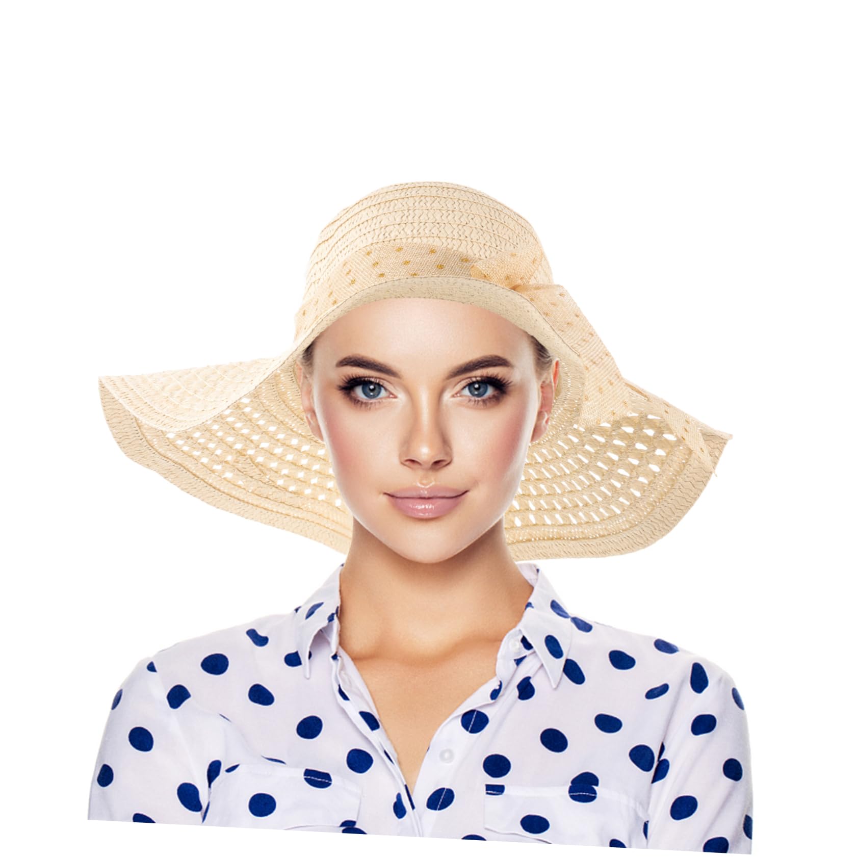 Kisangel Cappello Sole Intrecciata Cappello Multifunzionale con Visiera Larga per Spiaggia e attività e Traspirante Design Moda Facile Riporre