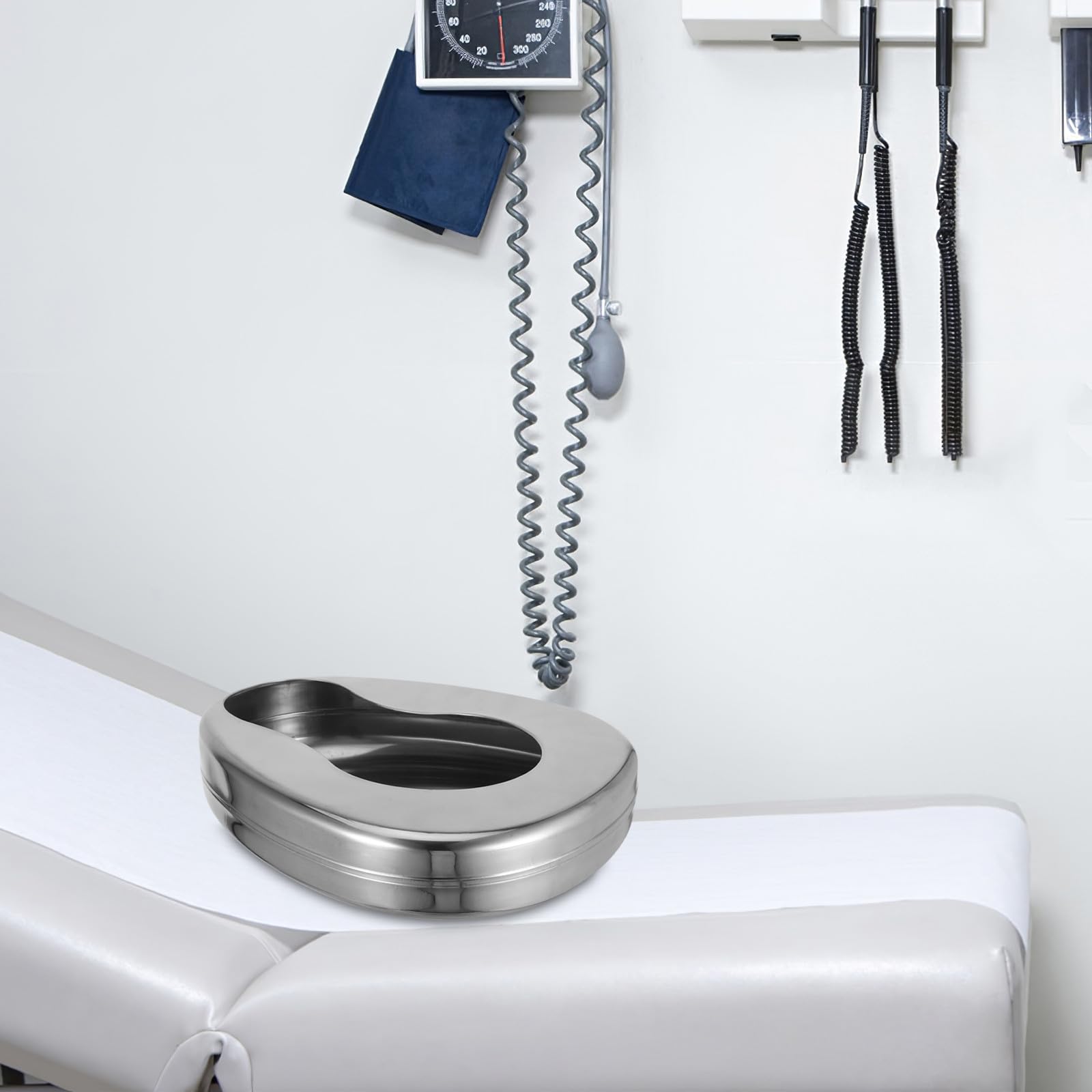 Padella da Letto Ergonomica e Portatile in Acciaio Inossidabile per Pazienti Allettati, per Case di Riposo e Ospedali, Comoda per Anziani e Donne