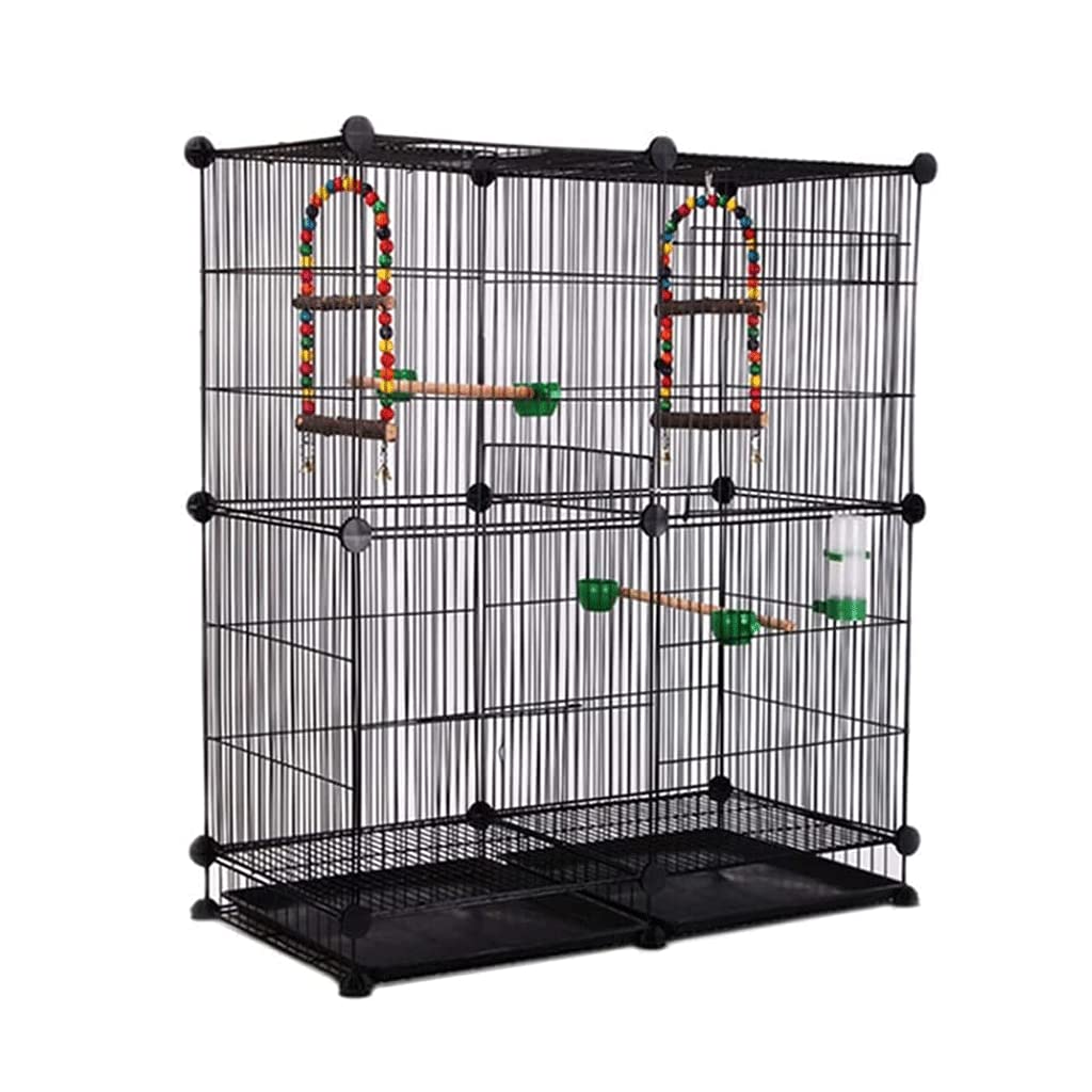 HTTGDGDH 31.4" Birdcages Wrought Iron Bird Cage Large Portable Bird House Square Bird House Carrier Durable Bird Carriers For Home,B