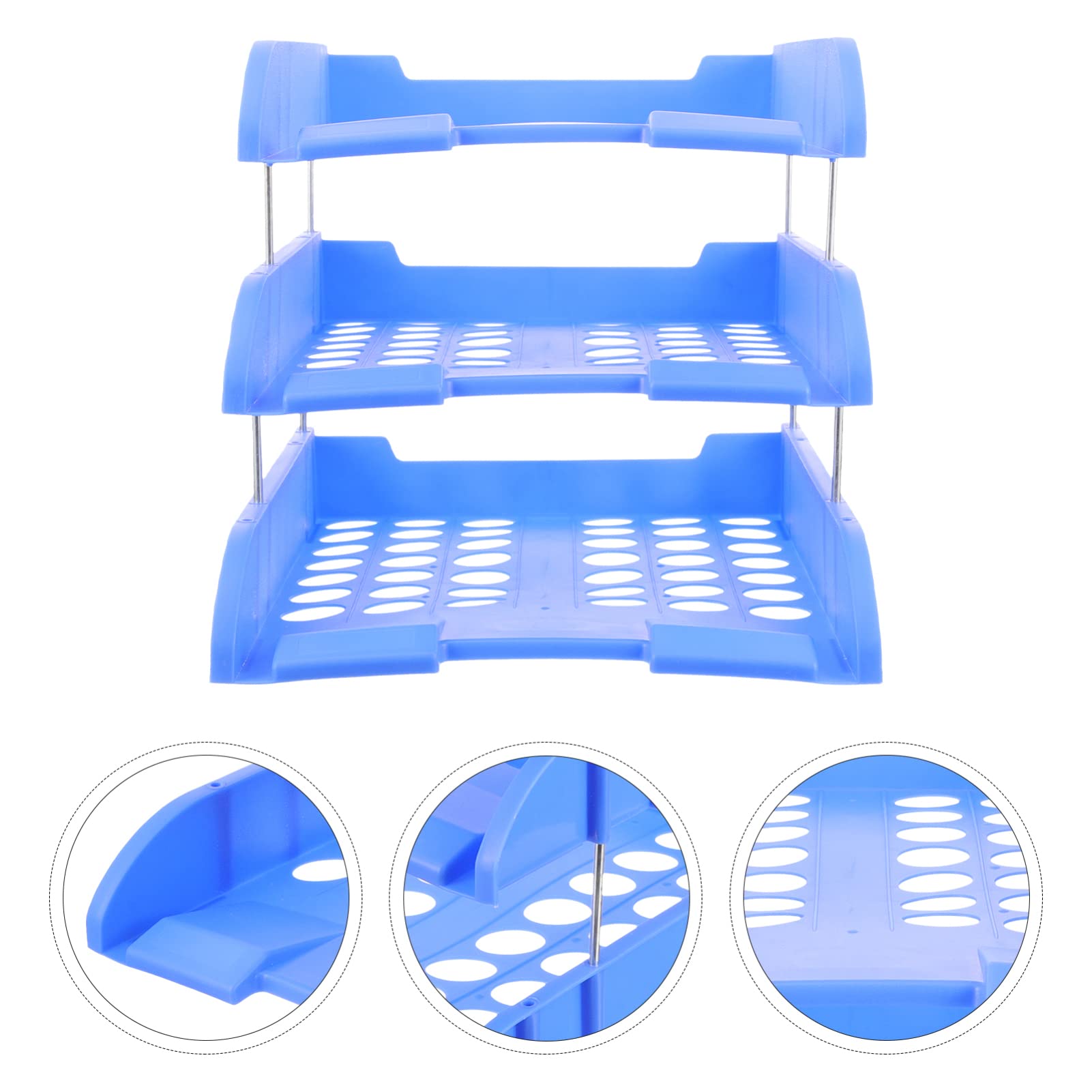 NUOBESTY organizzatore di file da scrivania Organizzatore da scrivania porta carta da ufficio mensola desk shelf vassoio carta per portadocumenti Blue