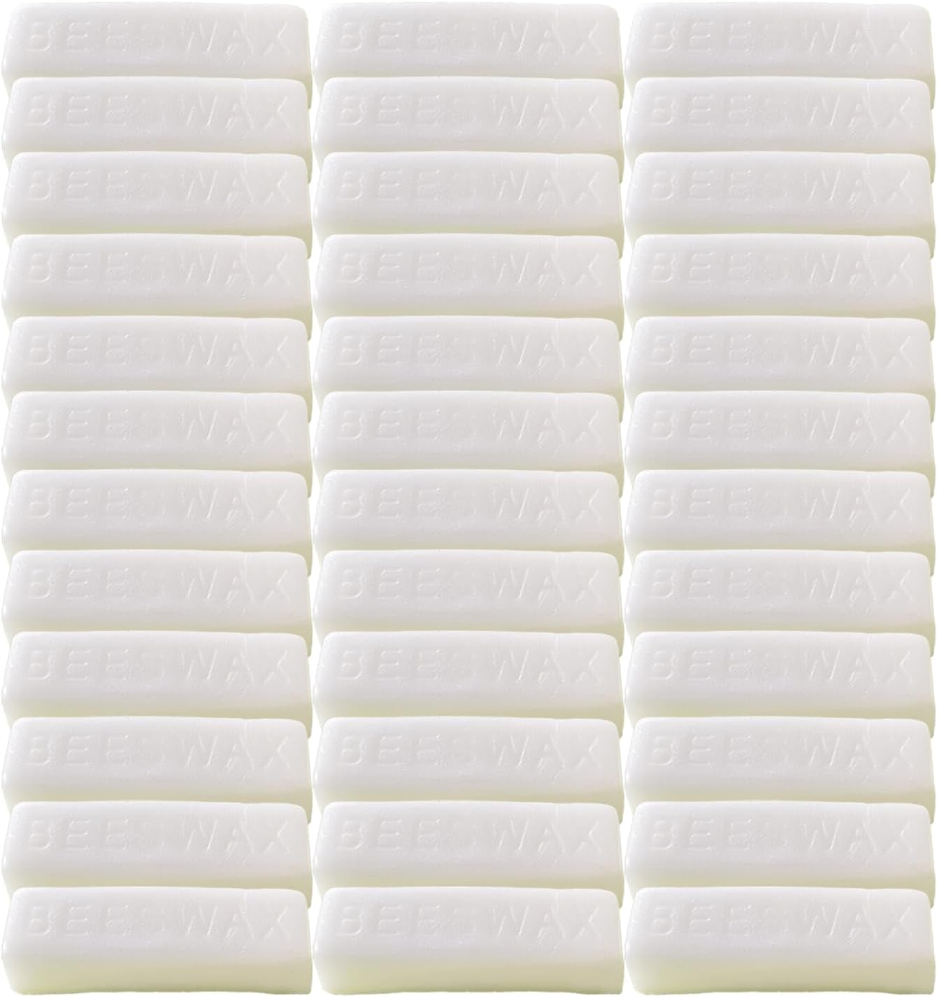 TooGet 36Pcs White Beeswax Bars, Natural Beeswax Block Bees Wax Pure Bar Wax for Candle Making, Skincare, Furniture Polish, DIY Crafts - 40 OZ