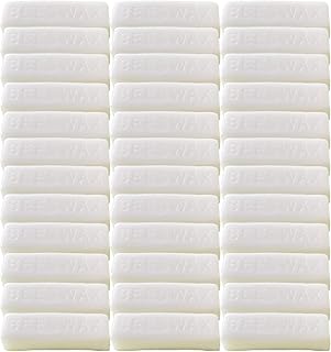 TooGet 36Pcs White Beeswax Bars, Natural Beeswax Block Bees Wax Pure Bar Wax for Candle Making, Skincare, Furniture Polish, DIY Crafts - 40 OZ