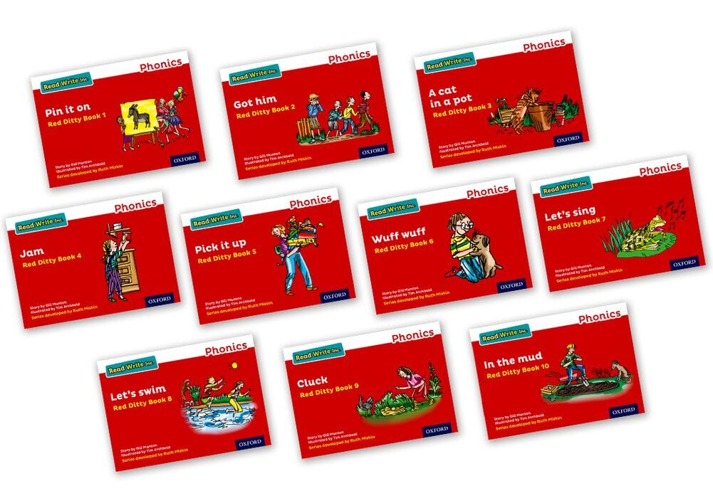 Read Write Inc - Phonics Red Ditty Books - Colour Pack of 10