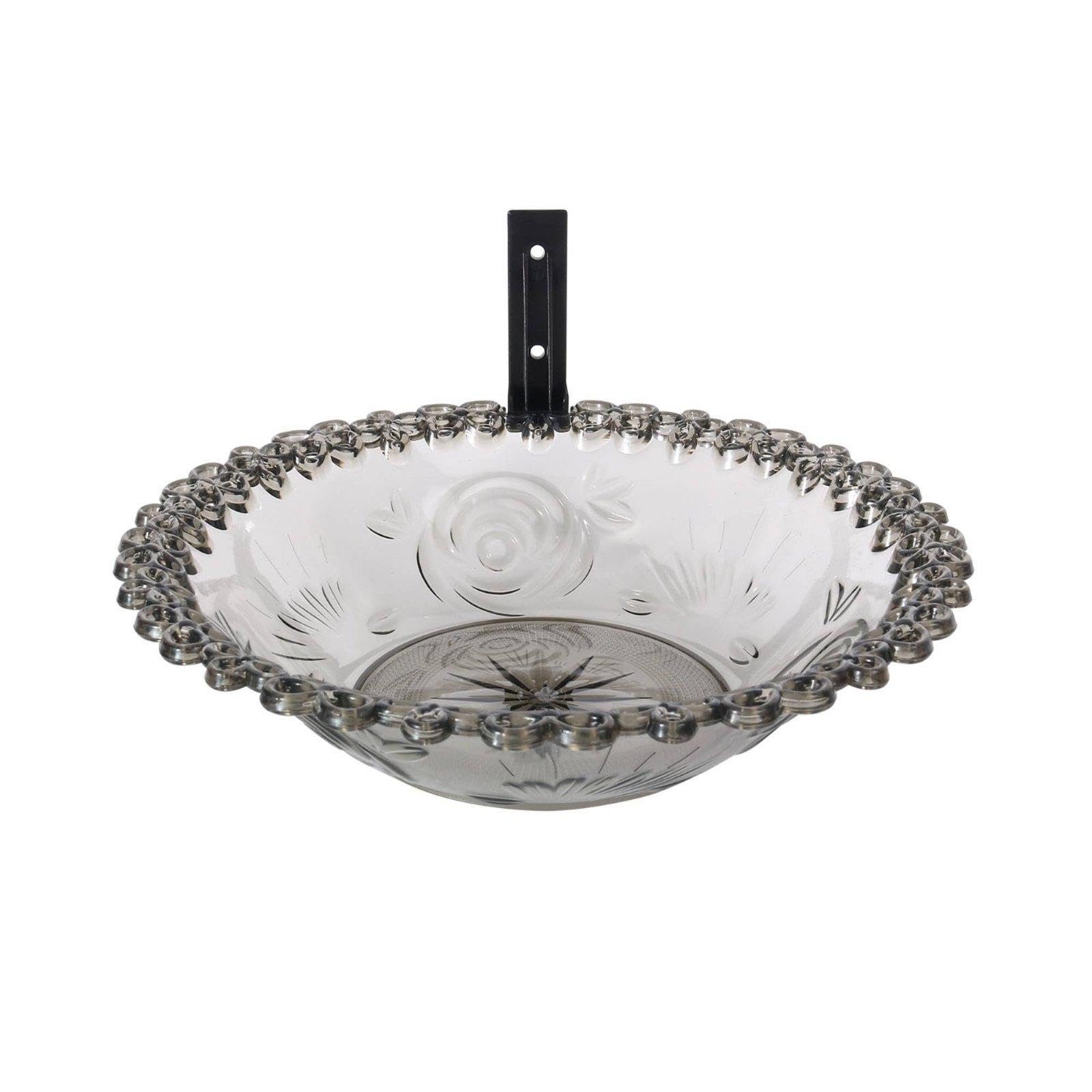Railing Bird Bath Multi Versatile Design Hanging Bird Bath Simple to Hang for Balcony, Patio Grey-image-13