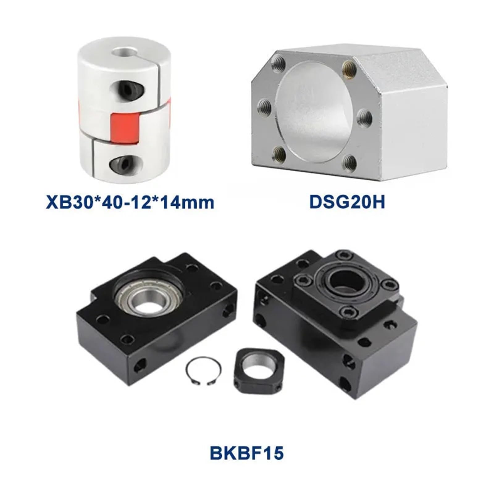 Spielfreie Kugelumlaufspindel SFS2020 150-1000mm C7 Ball Screw+BKBF15 End Support+Coupling(650mm)