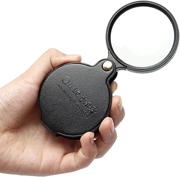 Aicosineg Magnification Magnifier 10x Magnification Magnification, 2.4 inches 60 mm Lens Diameter, Foldable, Magnifying Glass, 360 Degree Rotation, Compact, Portable, Convenient to Read High