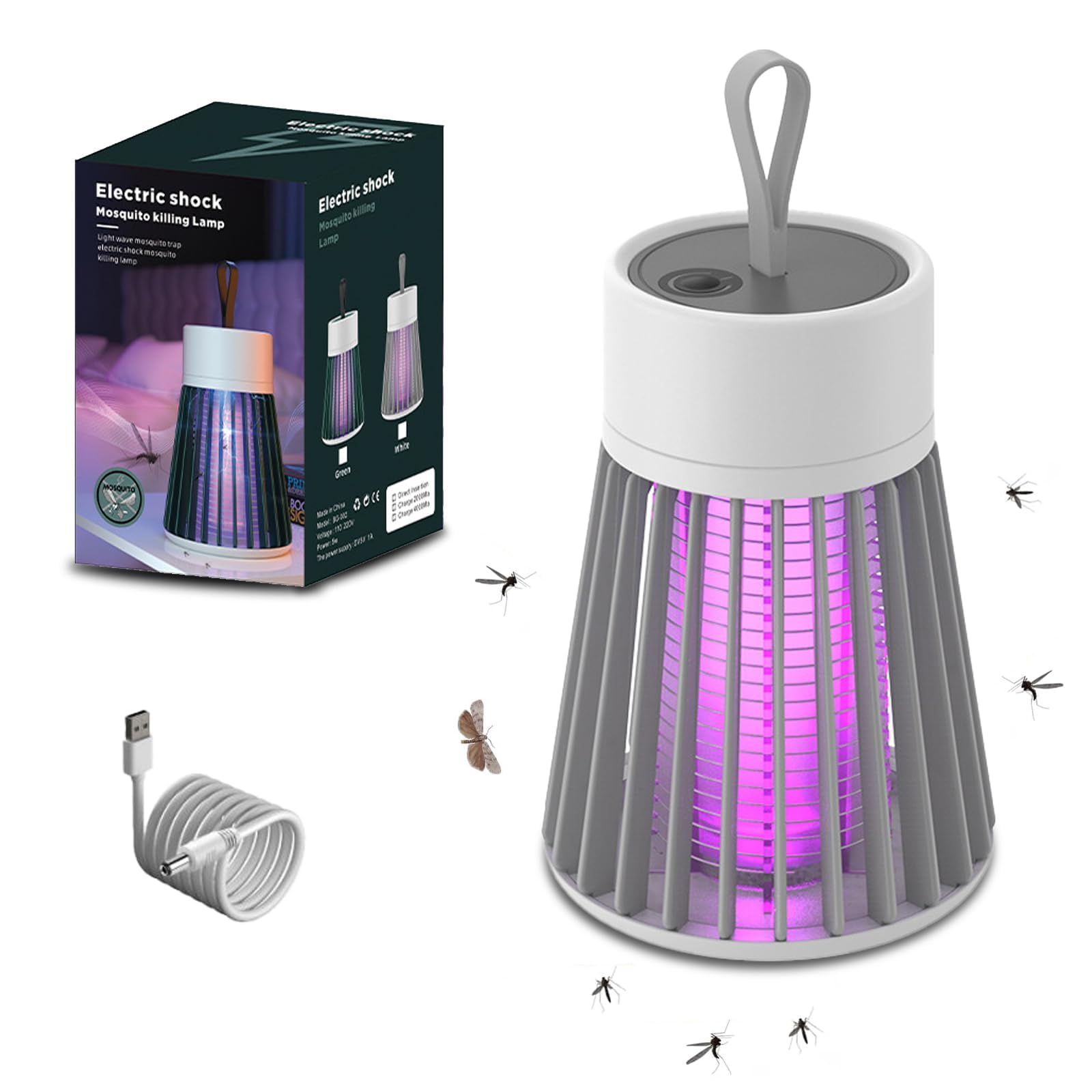 Zapfie Mückenlampe, Mückenlampe Camping, Mückenfalle Mückenlampes Akku, Moskito Lampe, Wiederaufladbar, Wasserdicht Ipx4 für Küche Innen Außen Camping