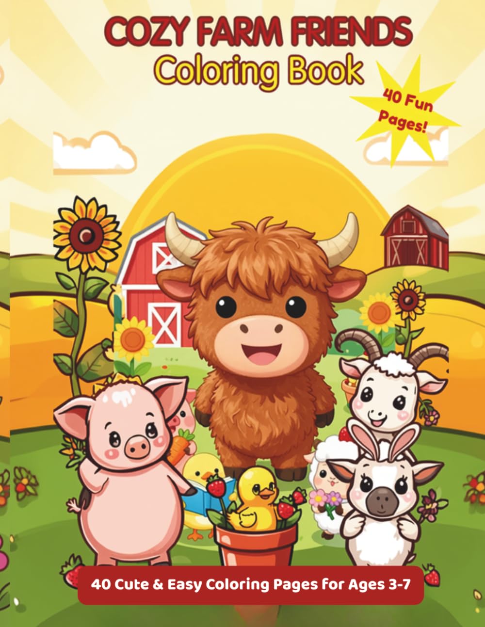 Cozy Farm Friends Coloring Book