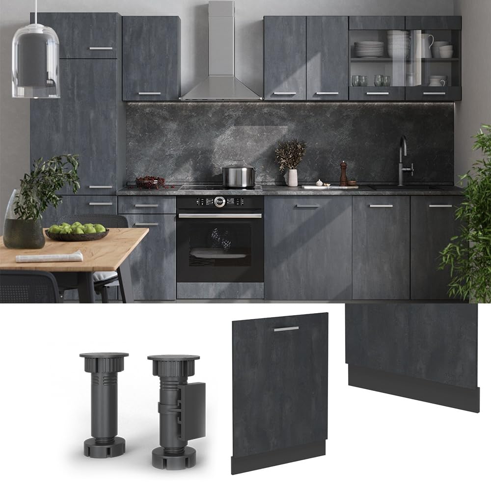 Vicco Panel przedni zmywarki "R-Line", Czarny beton, 60 cm