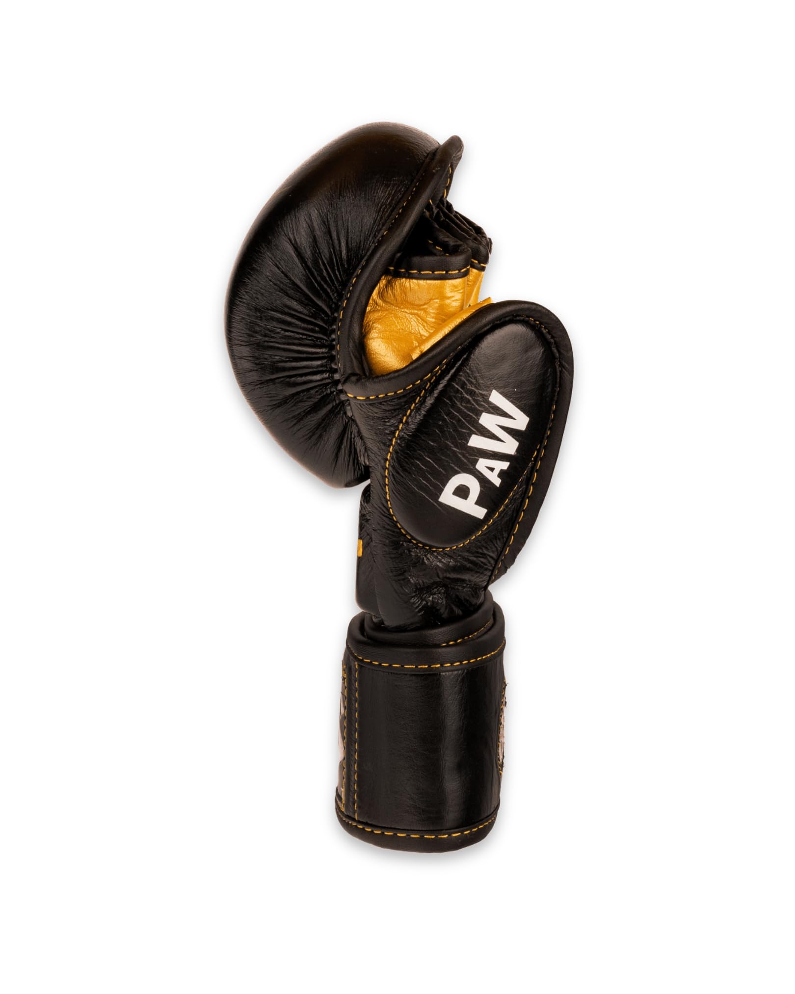 PAW x Golden Era MMA Handschuhe Leder – Kampfsport Handschuhe für MMA, Grappling, Sparring & Training – Fight Gloves für Herren & Damen – Schwarz Gold