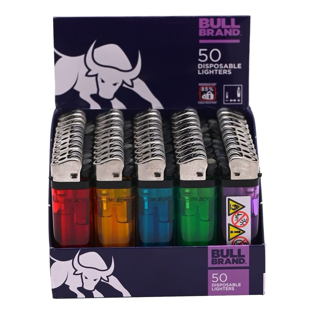 Smart Price 10 X Disposable Lighters Use For Cigarette, Camping, Bbq, Fireworks Utility Lighter Child Safe Adjustable Flame Maxi Size Bright Colour Full Lighter