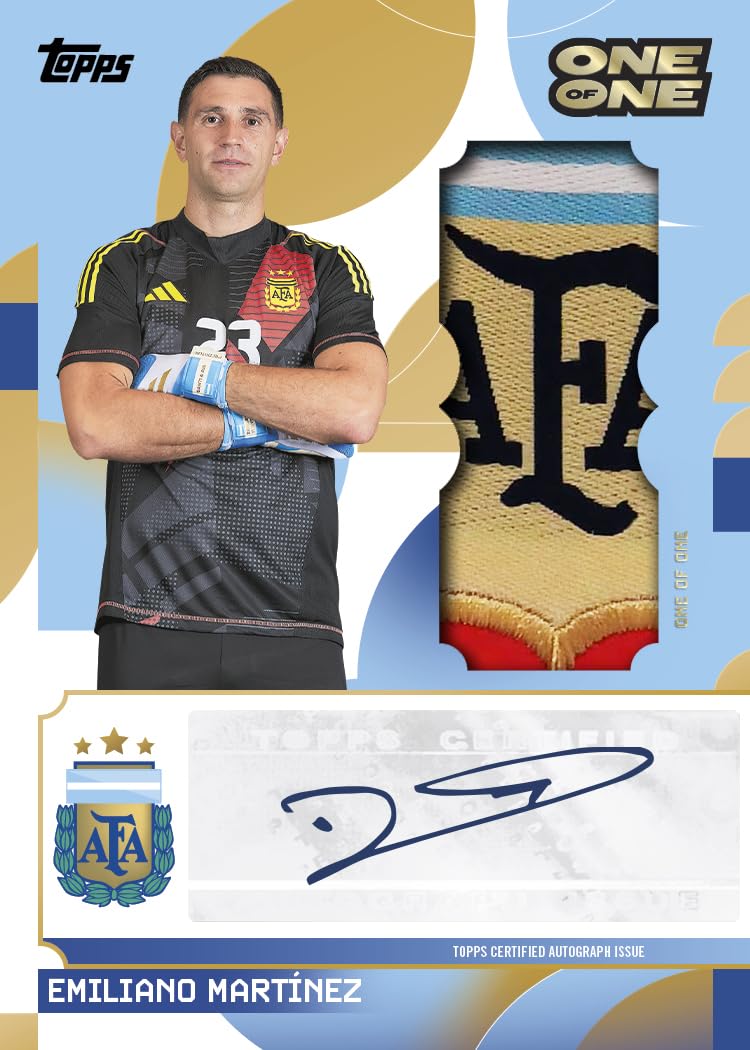 Topps Argentinien-Team-Set 24/25-30 Karten pro Box, einschließlich einer Autogramm-, Relikt- oder Auto-Relikt-Karte in jeder Box