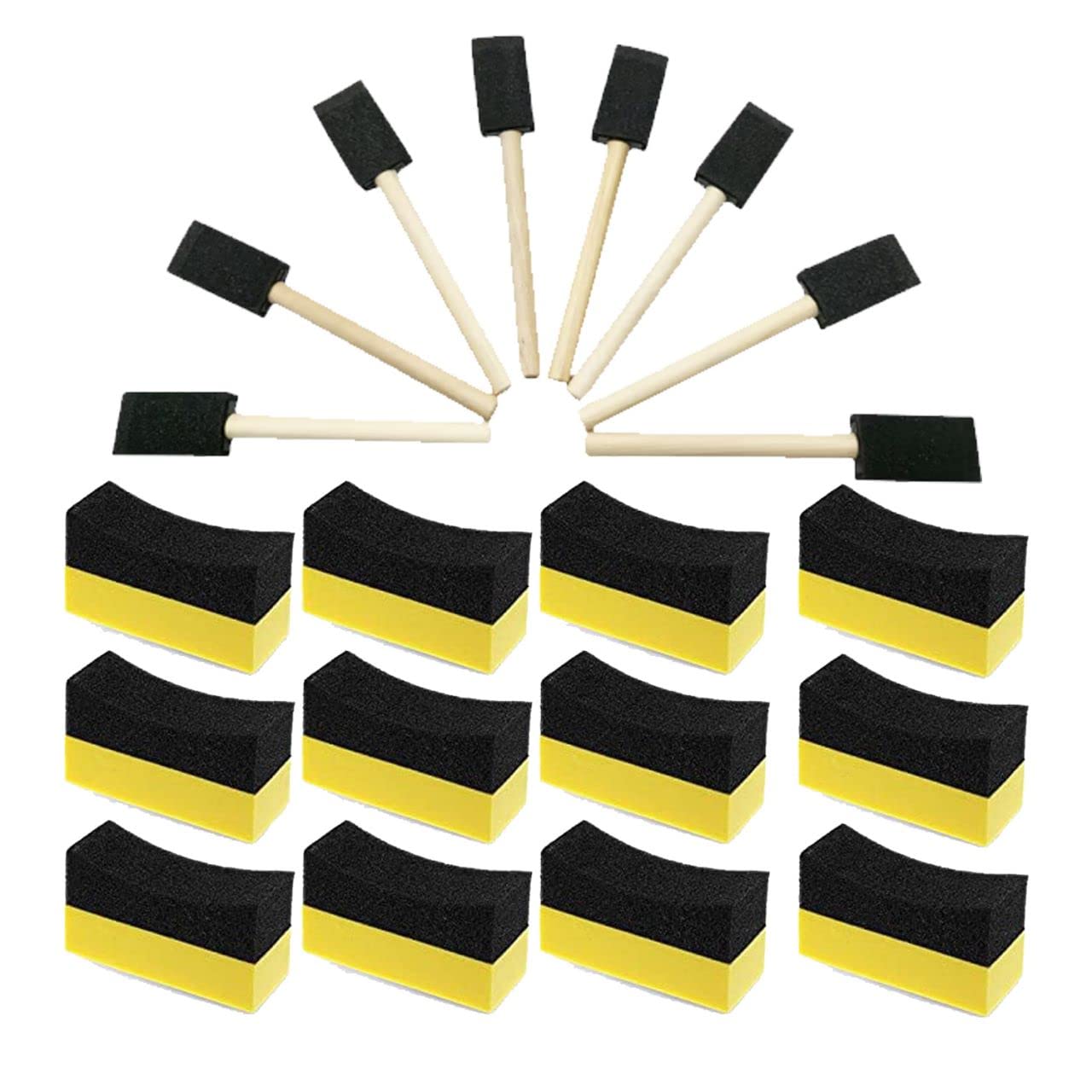 ATOZS 12 Pieces Tire Contour Dressing Applicator Pads&8-Piece Car AC Ventilation Cleaning Kit Wax Buffing Pads Sponge with Double Wide Curved Foam for Car Glass Tire Shine Applicator, Porcelain