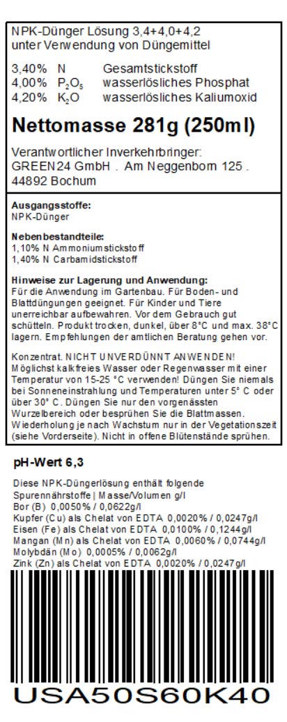 GREEN24 Usambaraveilchen Dnger Gesnerien dngen, Premium Flssigdnger aus  der Profi Linie : Amazon.de: Garten