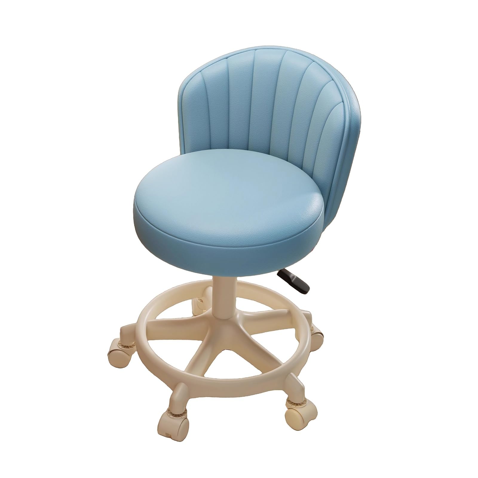 Tabouret de garage roulant bleu pour soulager le mal de dos