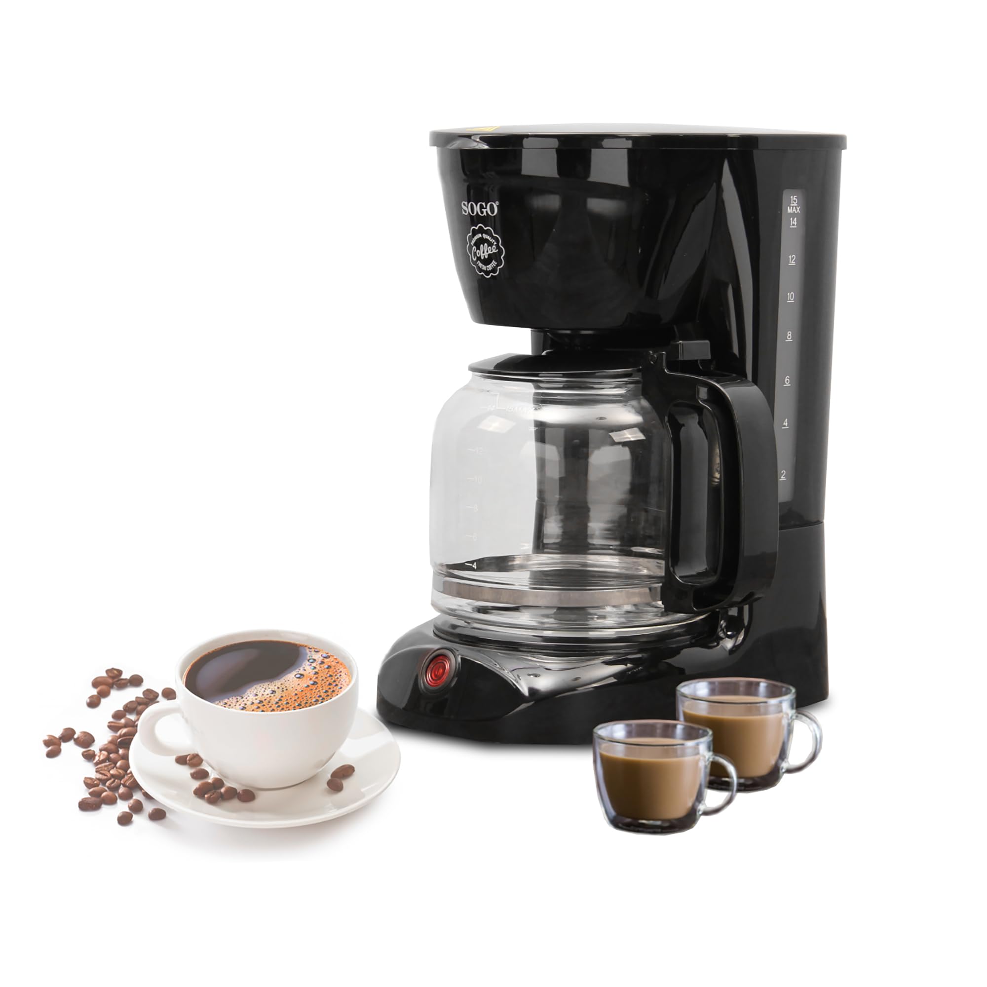 Bugbamu view of SOGO Drip Coffee Maker showing all components