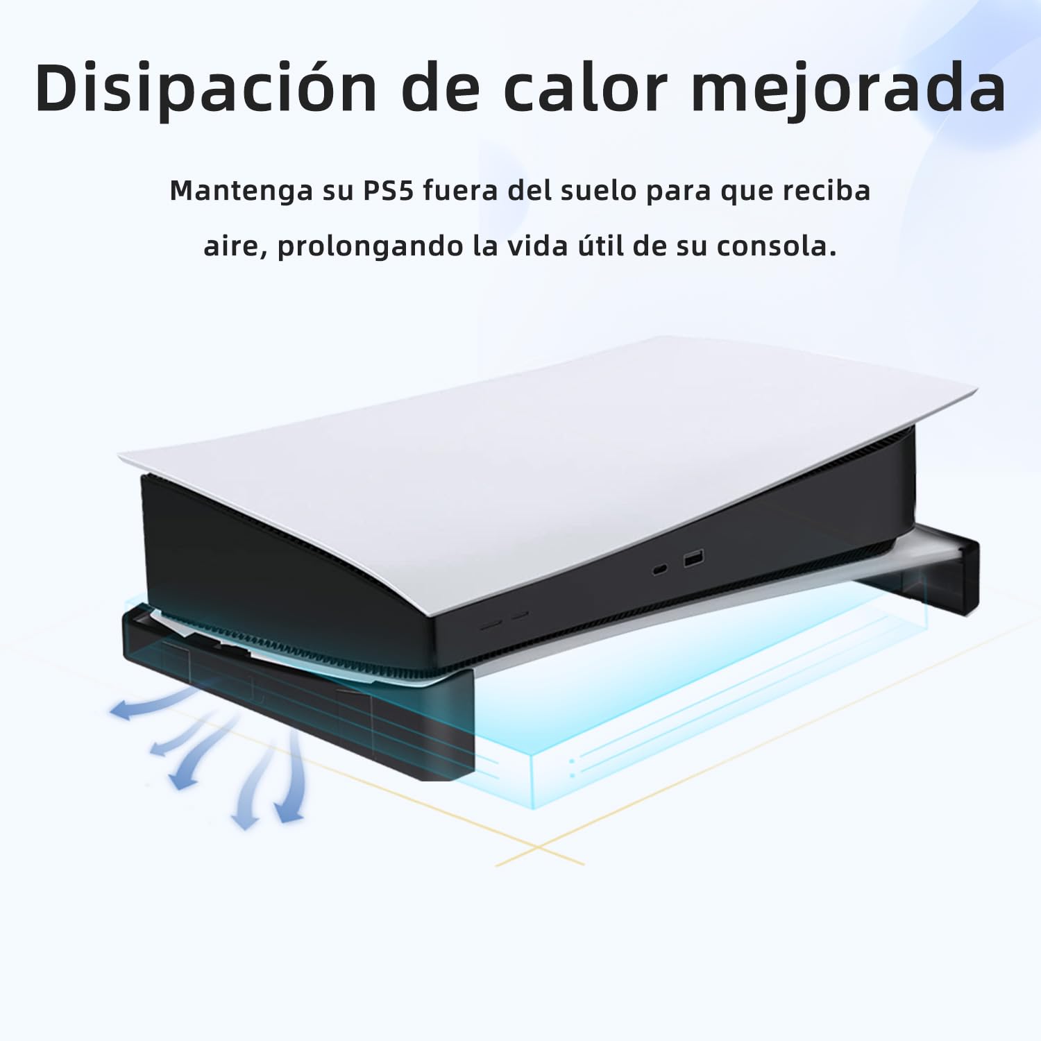 Mcbazel Soporte Horizontal Compatible con Consola 2020 PS5 Console PS5 DE/UHD, Soporte de Base para Disco PS5 y Consola de edición Digital, con máscaras Antideslizantes - Negro(No para PS5 Slim/Pro)