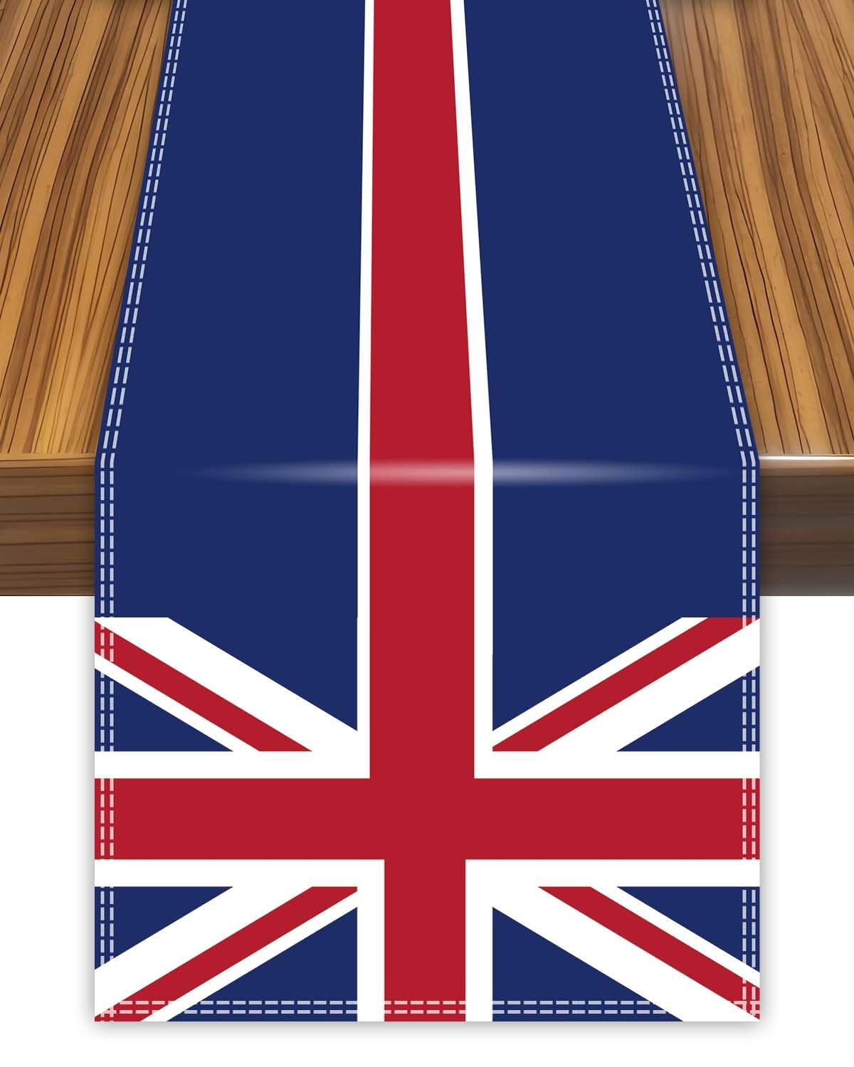 Petite Pine British Table Runner,Great Britain Uk Flag Tablecolth For Dining Home Decor