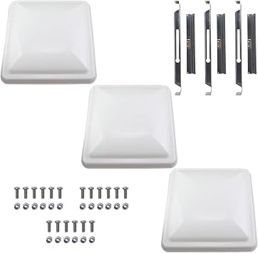 3Pcs Vent Cover for RV Roof Replacement, Enclosed Trailer, Camper, Motorhome 14" x 14" Roof Vent Cover, Vent Lid Fit Ventline Prior to 2008, ElixirStarting with 1994 and Newer, Easy to Install | Fits Ventline prior 2008, Elixir from 1994 and newer, for RV, enclosed trailer, camper, motorhome, UV-resistant