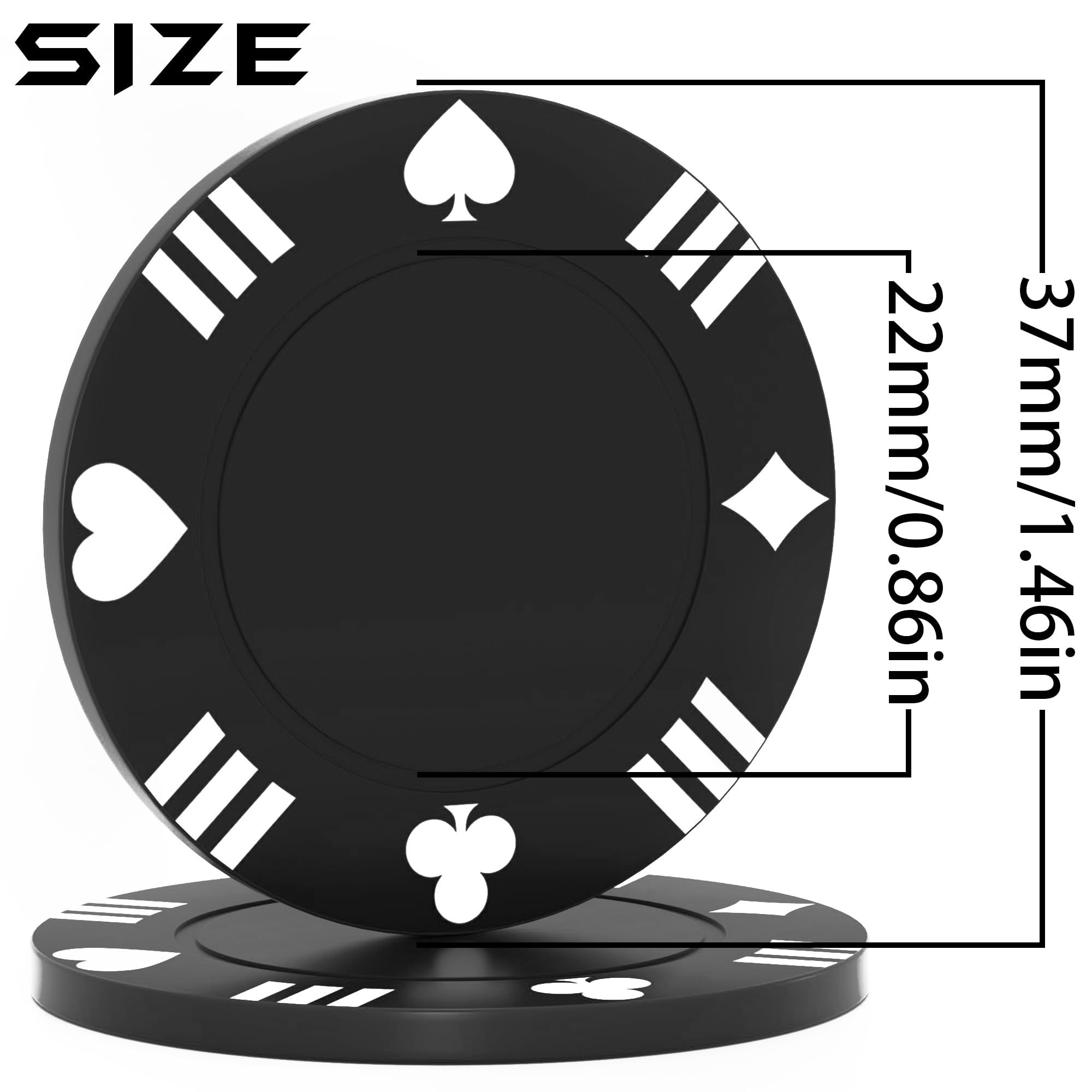 100 Custom Poker Chips, 37MM Custom Drink Tokens Personalized Logo, Image and Text, Double Side UV Full Color Printing Custom Drink Chips for Bar, Party, Business Cards, Company Logo and Promotions