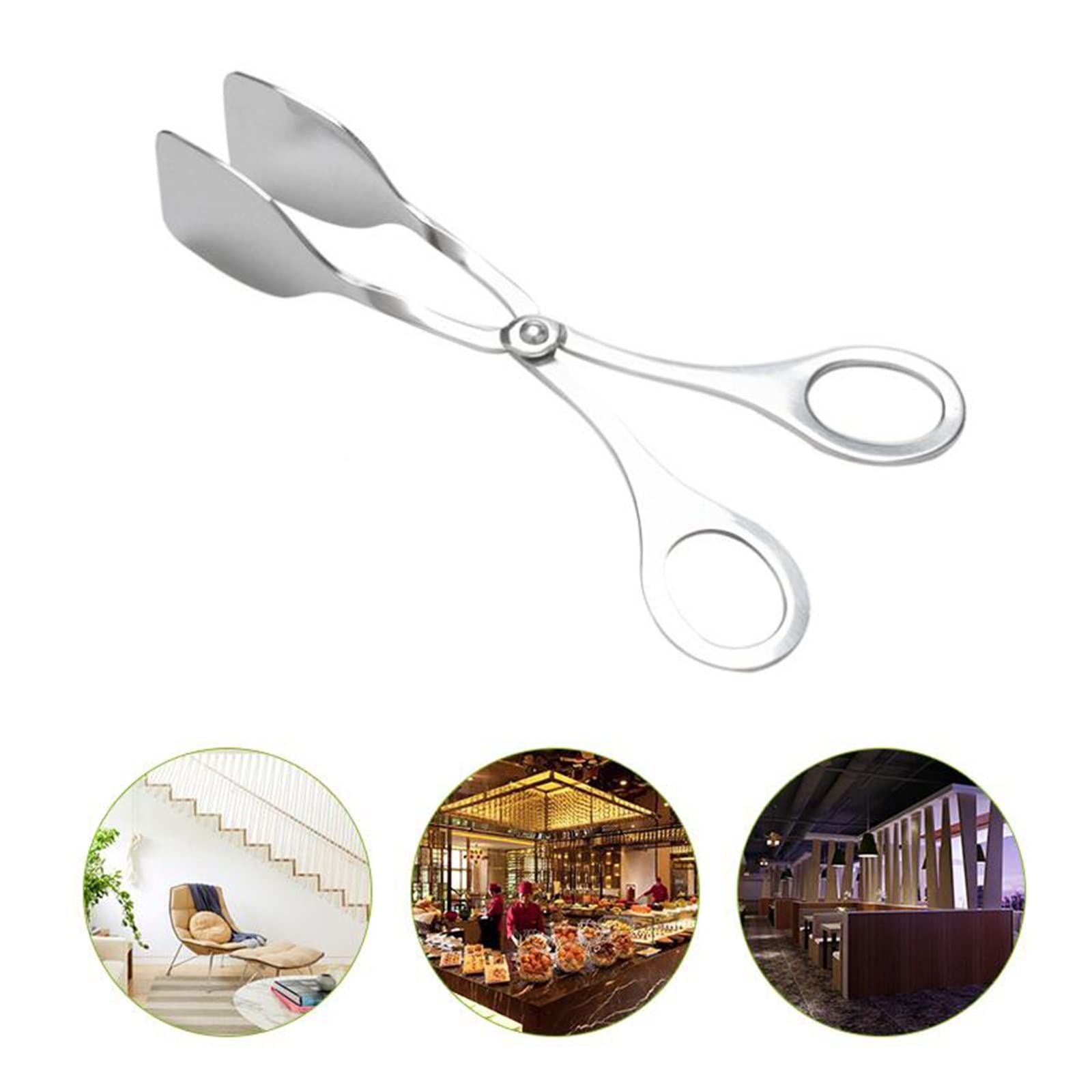 MRKU Pinzas de Acero Inoxidable para Alimentos, Utensilios para Servir, Pinzas para Barbacoa, Buffet, Ensalada, Parrilla, Pinzas para Buffet