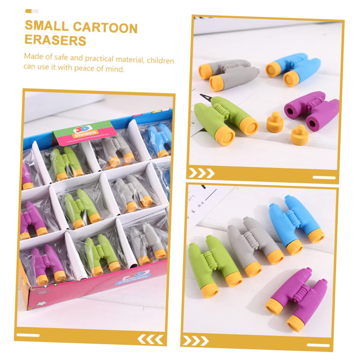 jojofuny 5 Set Gomme Per Studenti Forma Di Telescopio Colorate E Divertenti Cancellare Per Ufficio Gommine Resistenti E Facili Da Usare Per Studio E Disegno 24 Pezzi * 5