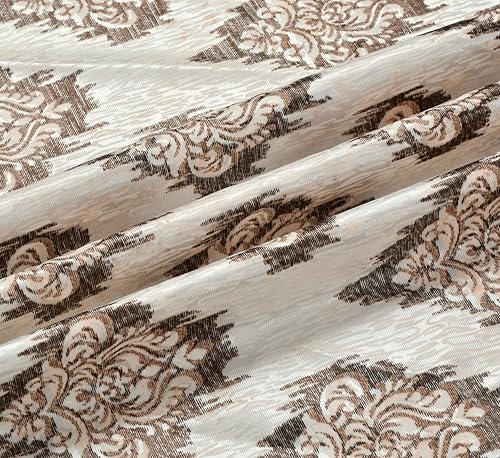Image of Yarnis Polyester Damas Printed Room Darkening Curtains 9 Feet Long for Door & Windows Living Room, Coffee Brown, Parda, 1 Piece