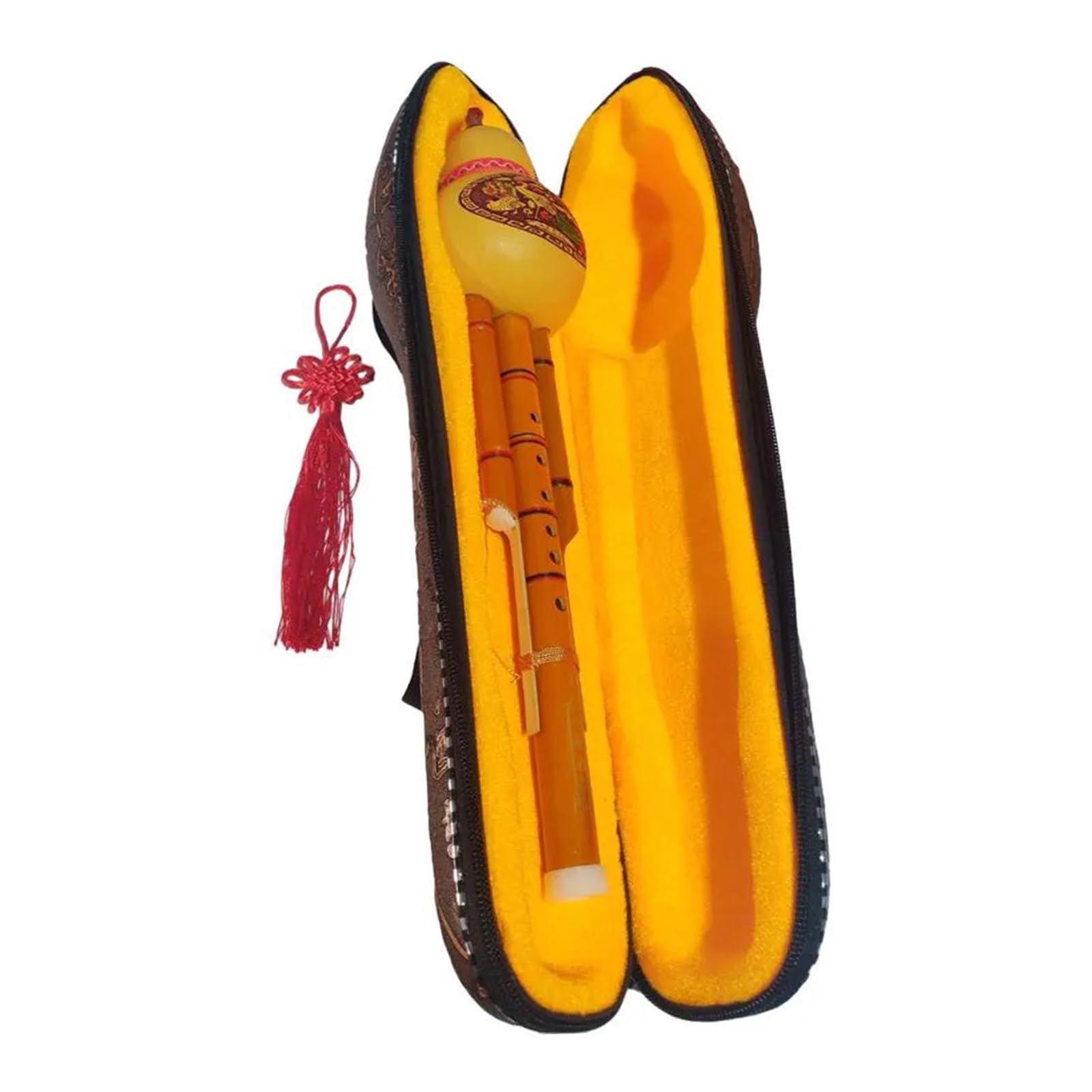 Instrument De Musique Hulusi Hulusi Flûte Cucurbit Flûte Bambou C Clé Hulusi Avec Étui Pour Mélomane Débutant