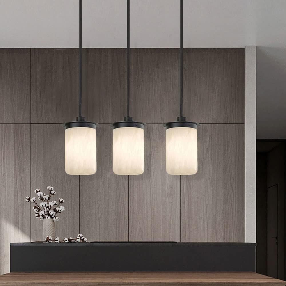 Hanging Lights Modern Geometric Marble Light with Shade Mini Kitchen Island Bedroom Dining Living Room Bedside Adjustable Chandelier E14 Single Head/11Cm(20Cm)(16Cm)
