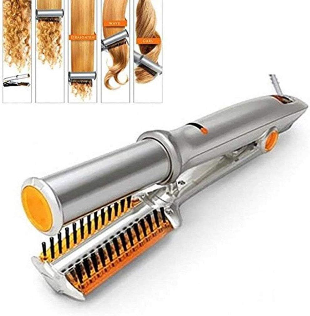 Rizador De Pelo Y Plancha Plancha Y Alisadora Giratoria 2 En 1 De 1 Vía  Termostato De Cerámica Cepillo para El Cabello Seco Y Mojado 100-240v :  Amazon.com.mx: Belleza