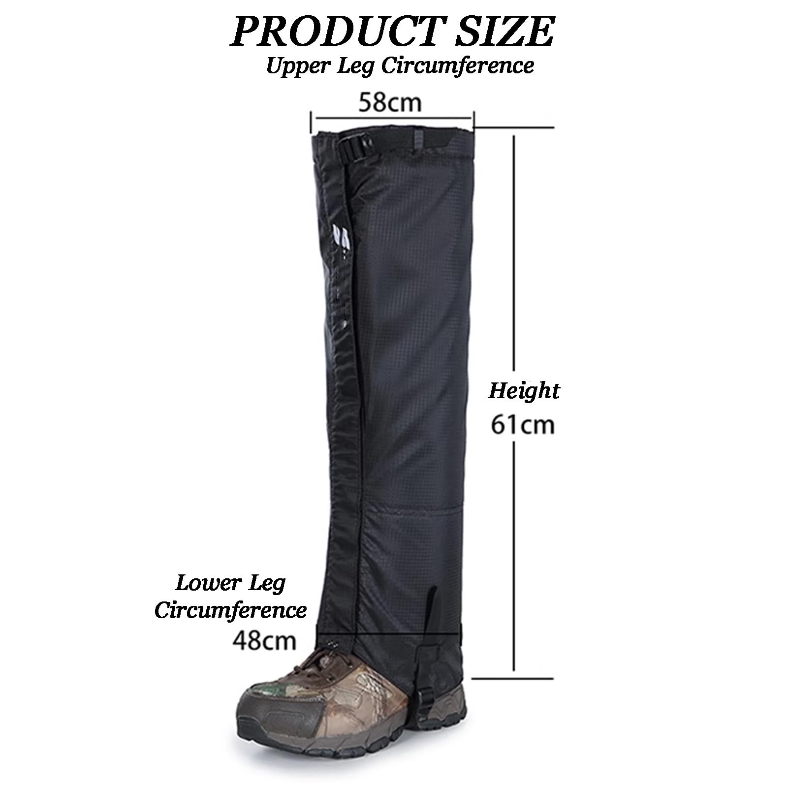 Guêtres De Jambe, Randonnée en Plein Air, Marche, Escalade, Chasse, Guêtres De Neige, Guêtres De Jambe Ajustées Et Épaisses for Bottes De Randonnée, avec Taille Réglable for l'escalade