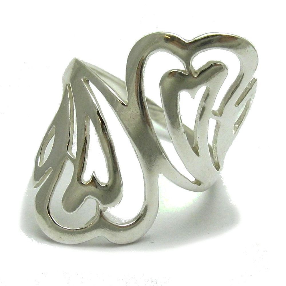 Bague en argent massif 925 double coeurs : le cadeau d'amour idéal
