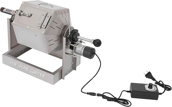 3.8L/3.45Qt Coffee Bean Roaster Gas Burner Coffee Roasting Machine, Stainless Steel Coffee Baker with Speed Controller,12V Automatic Electric Peanut Roaster for Homes Coffee Shops,300-500g