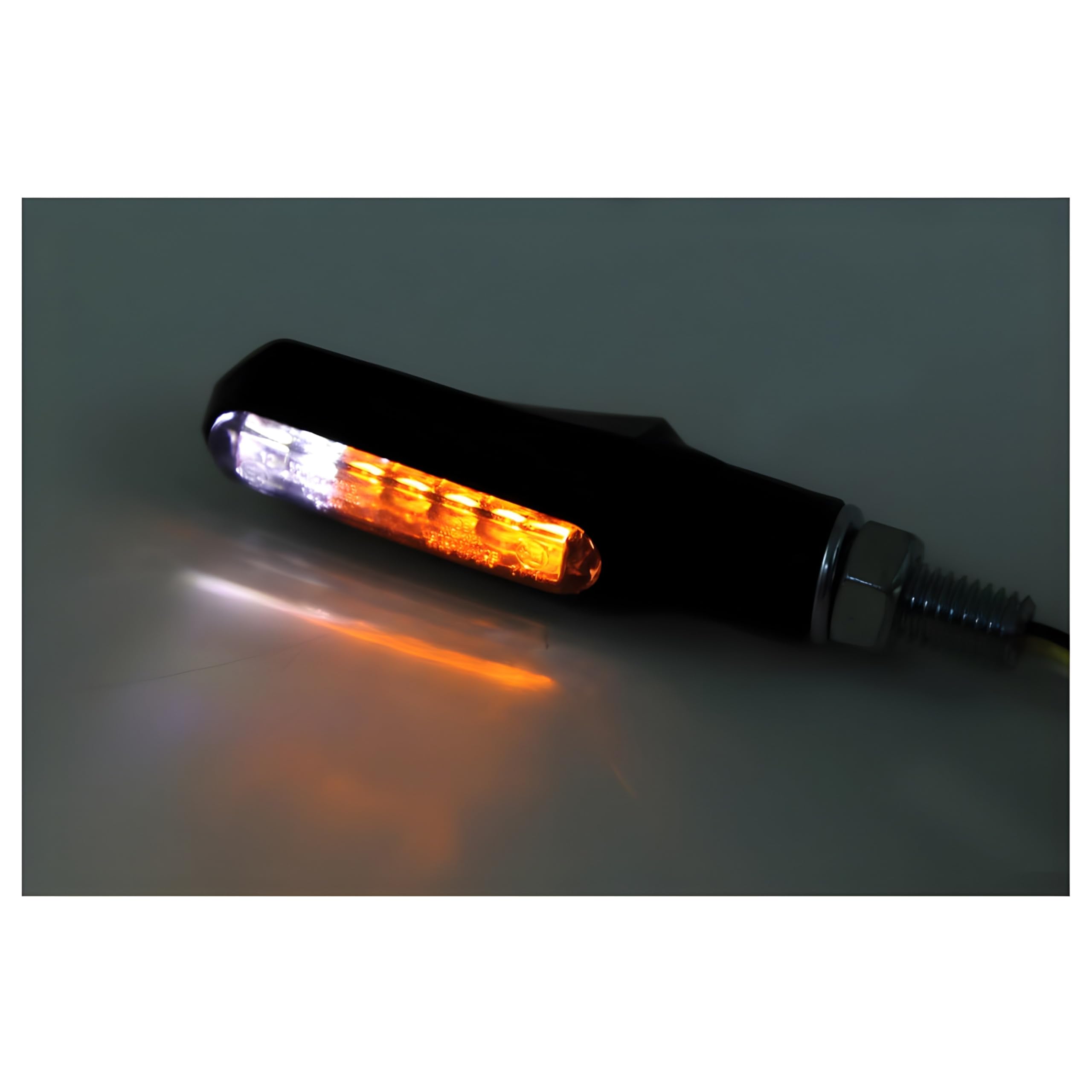 SHIN YO Motorrad Blinker E geprüft LED Blinkerpaar mit Positionslicht Shorty Fin M8 schwarz