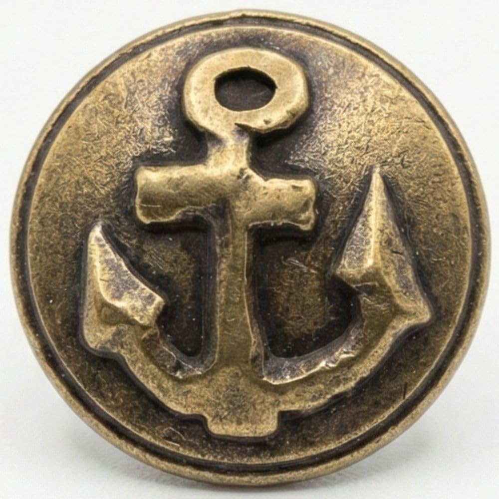 Bronze Anchor Metal Shank Buttons - 19mm - Pack of 4 - Nautical Sewing Buttons for Blazers, Jackets, Bags & Crafts - Giddy Square — image 1