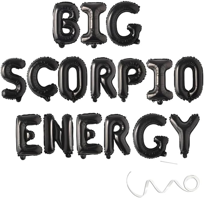 Big Scorpio Energy Zodiac Birthday Banner,October November Birthday Banner,Black
