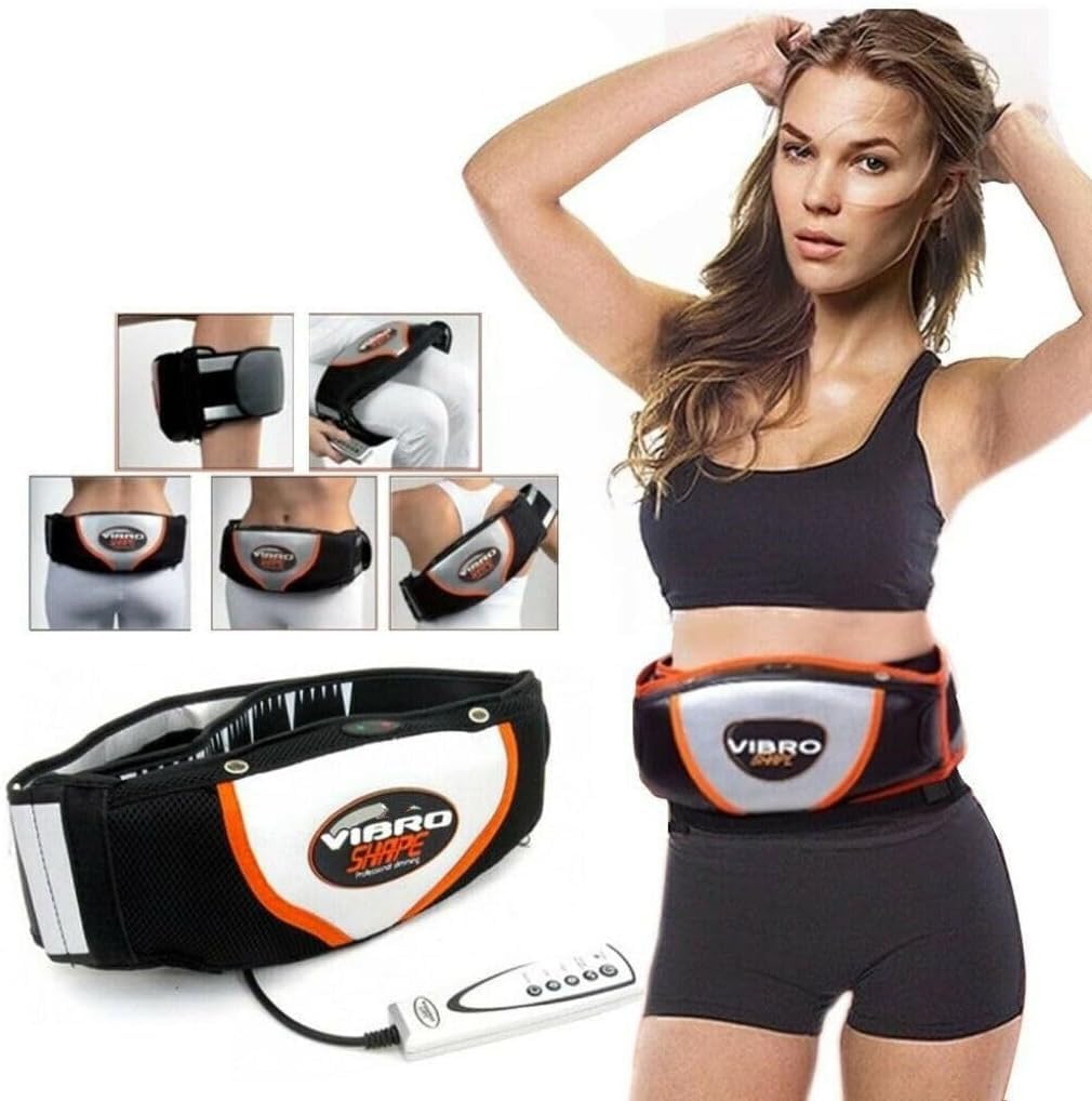 Massagegürtel, geeignet für Bauch, Beine, Oberschenkel, Bauchmuskeln, Vibration, Schlankheit, Sauna-Funktion, 5 Geschwindigkeiten, mit Fernbedienung