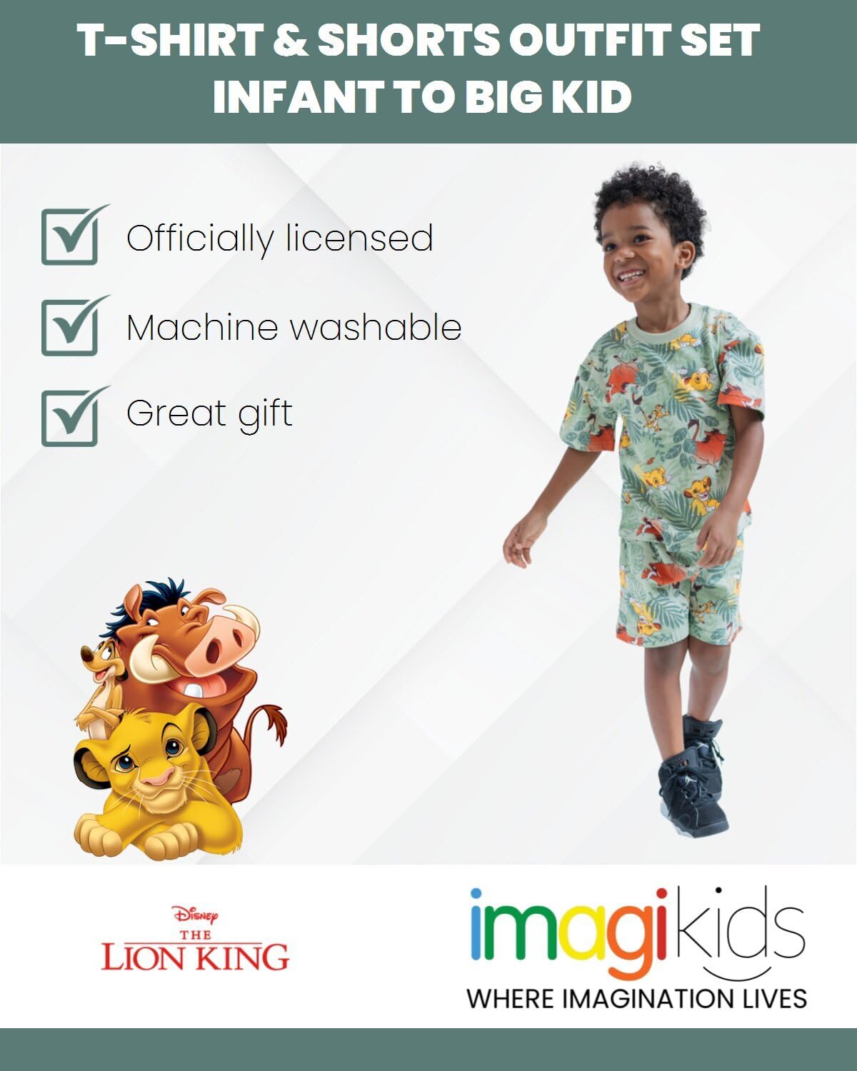 Disney Myszka Miki Król Lew Toy Story Cars French Terry T-shirt i szorty zestaw dla noworodków z dużym dzieckiem (12 miesięcy - 10-12), król lew, 7/8, Król Lew, 7-8