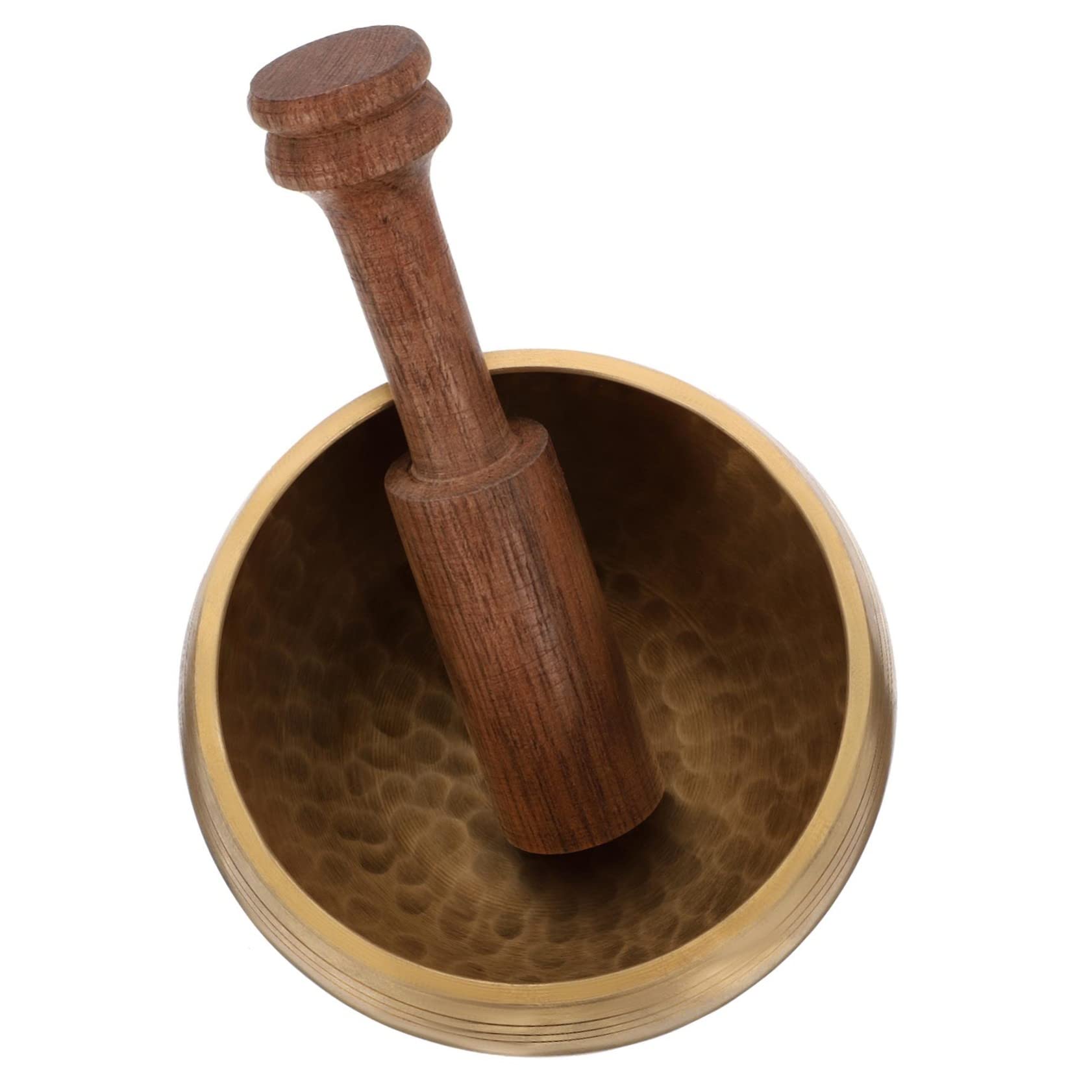 Campana Tibetana in Rame Bastoncino in Legno Set per Meditazione Yoga e Relax in Tempio e Centri Commerciali