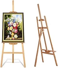 Large Wooden Studio Easel A Shape 150cm Studio Easel Folding Studio Easel A-Frame Height and Angle Adjustable Easy to Assemble Wedding Painting Stand