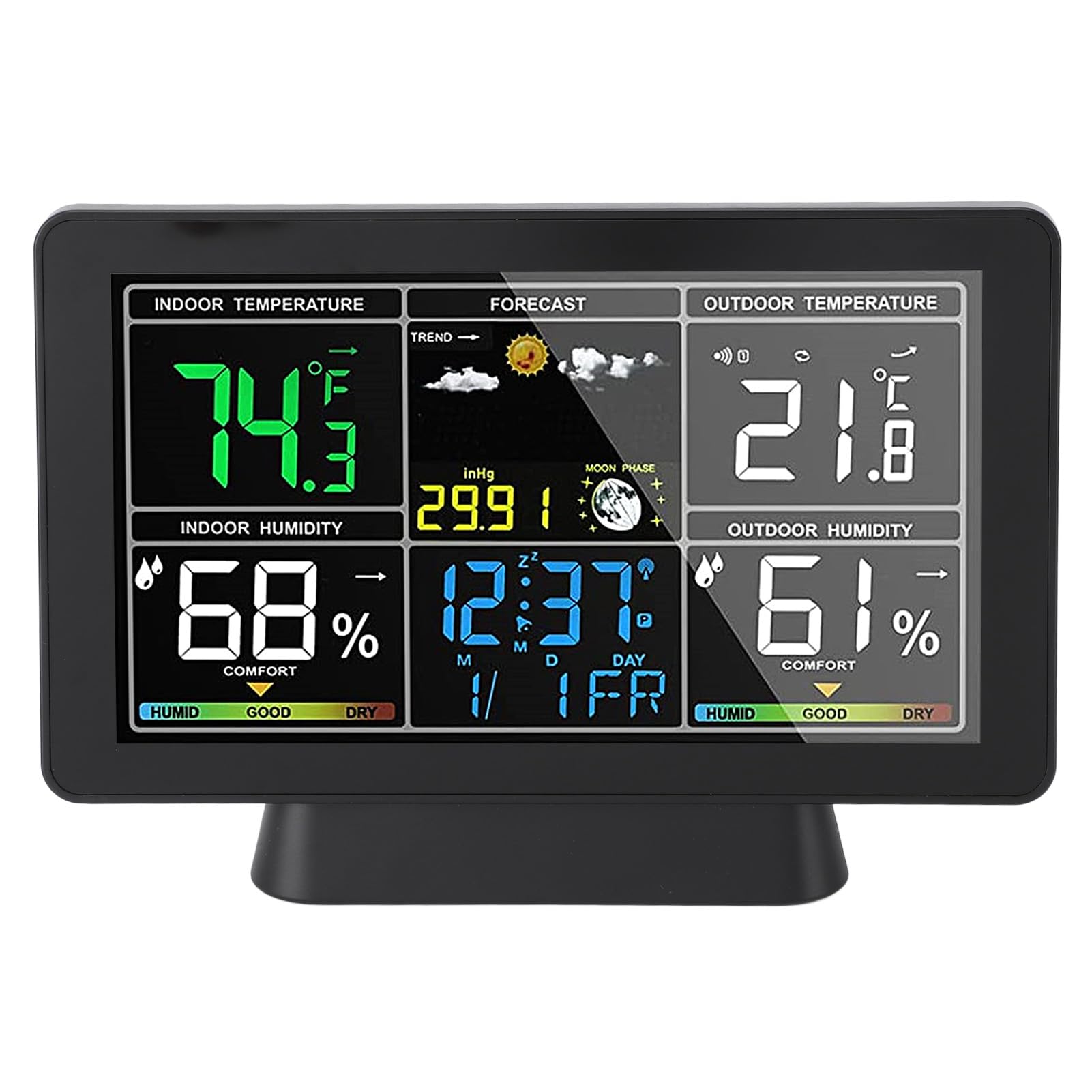Stazione Meteo Wireless KETOTEK - Sensore Esterno, Display LCD, Previsioni, RadioSveglia DCF, Barometro, Fase Lunare - Foto 12